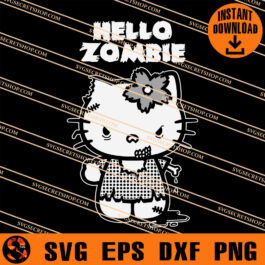 Hello Zombie SVG, Zombie SVG, Hello Kitty SVG, Horror SVG
