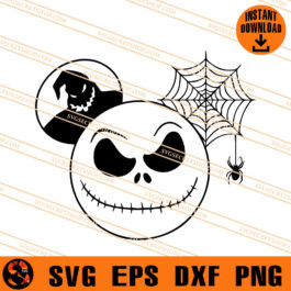 Jack Skellington Mickey Spiderweb SVG