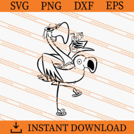 Flamingo Drinking Cocktail SVG, Flamingo SVG, Animal SVG