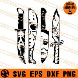 Horror Movie Characters In Knives SVG, Horror Movie SVG