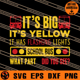 It's Big It's Yellow It Has Flashing Lights School Bus What Part Did You See SVG