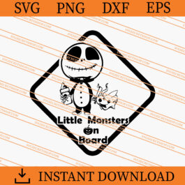Jack Skellington Little Monsters on Board SVG