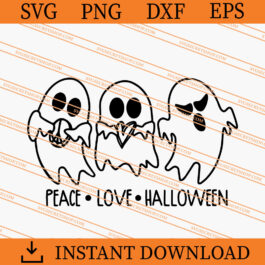 Peace Love Halloween SVG