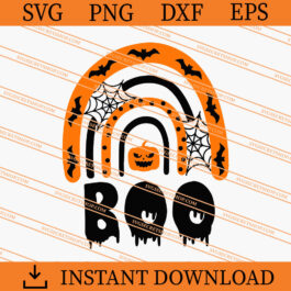 Rainbow Boo SVG, Boo Halloween SVG, Horror SVG
