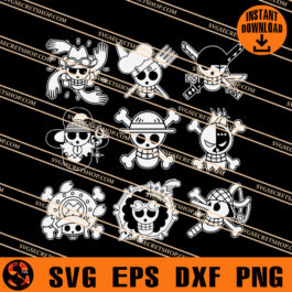 Straw Hat Pirate Flag Logo SVG, Straw Hat Pirate SVG