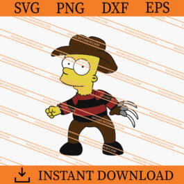 Bart Freddy Krueger SVG, Freddy Krueger SVG, Horror SVG