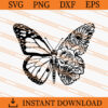 Floral Butterfly SVG, Butterfly SVG, Animal SVG, Floral SVG 2 Floral Butterfly SVG