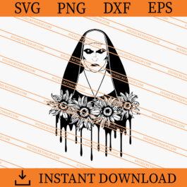 Floral The Nun SVG, The Nun SVG, Halloween SVG