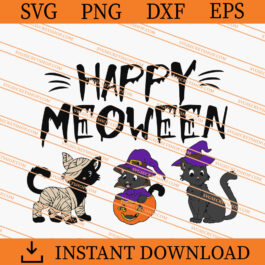 Happy Meoween SVG, Cat SVG, Cat Halloween SVG