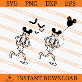 Skeleton Dance With Mickey Mouse Ear SVG, Skeleton SVG