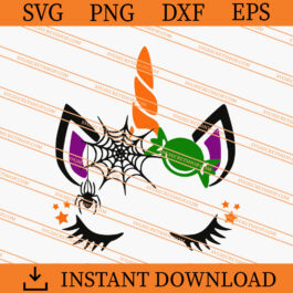 Unicorn Face Halloween SVG, Unicorn Face SVG, Halloween SVG