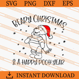 Beary Christmas And A Happy Pooh Year SVG, Pooh SVG