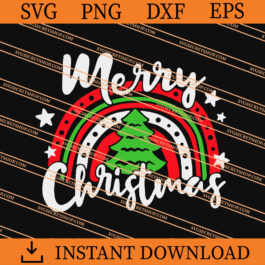 Christmas Rainbow SVG, Christmas SVG, Rainbow SVG