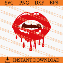 Drip Vampire Lips SVG, Vampire Lips SVG, Dripping Lips SVG