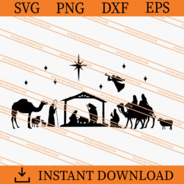 Nativity Scene Silent Night Oh Holy Night SVG, Animal SVG