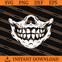 Skull Face Mask SVG, Horror SVG, Halloween SVG, Skull SVG