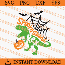 Spooky Saurus Rex SVG, Spooky Halloween SVG, T Rex SVG
