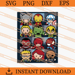 Avengers Chibi SVG, Marvel SVG, Marvel Movie Character SVG
