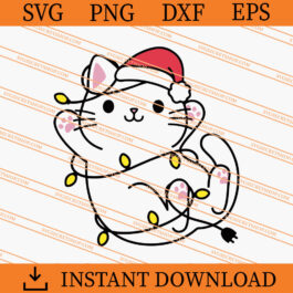 Cat Christmas Light SVG, Cat Christmas SVG, Christmas Light SVG