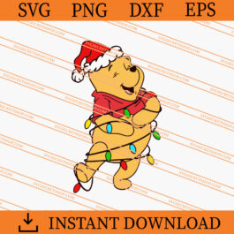 Pooh Christmas Light SVG, Christmas Light SVG, Pooh SVG