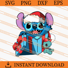 Stitch Christmas Gift Box SVG
