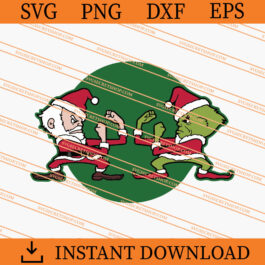 Fighting Christmas Santa And Grinch SVG, Grinch SVG