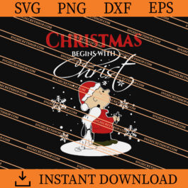 Snoopy And Charlie Brown Christmas Begins With Christ SVG