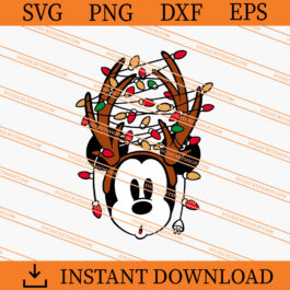 Mickey Reindeer Christmas Light SVG, Christmas SVG