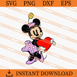 valentine Minnie with heart SVG