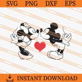 Mickey and Minnie Kissing SVG