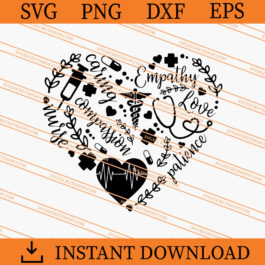 Nurse Adjectives And Icons SVG, Nurse SVG, Nurse Life SVG