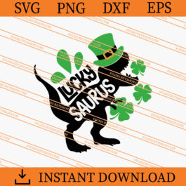 Lucky Saurus SVG, T Rex SVG, Lucky SVG, Animal SVG