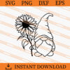 Gnome With Sunflower SVG, Sunflower SVG, Gnome SVG 1 Gnome with sunflower SVG