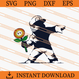 Mario Banksy Flower SVG