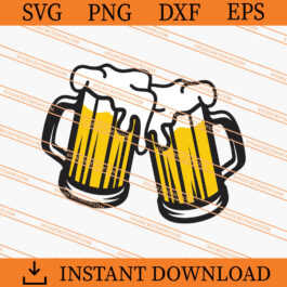 Two toasting beer mugs SVG