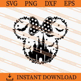 Minnie Head Halloween Castle SVG