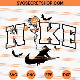 Halloween Skeleton Pumpkin Nike Logo SVG