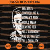 RBG Ruth Bader Ginsburg Defend Roe V Wade Pro Choice Abortion Rights Feminism SVG