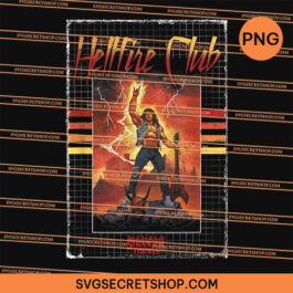 Stranger Things 4 Eddie Munson Hellfire Club Guitar Power PNG, Stranger Things 4 PNG, Eddie Munson PNG