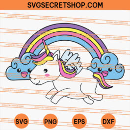 Unicorn With Rainbow SVG, Unicorn SVG