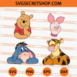 Winnie the Pooh Heads SVG