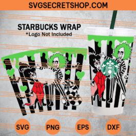 Beetlejuice And Lydia Starbucks Cup SVG, Halloween Starbucks Cup SVG, Beetlejuice Starbucks Cup SVG