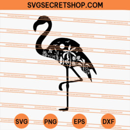 Floral Flamingo SVG, Flamingo SVG, Animal SVG, Floral SVG