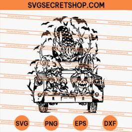 Halloween Three Gnomes In A Truck SVG