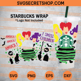 Hocus Pocus Sanderson Sisters Starbucks Cup SVG, Halloween Starbucks Cup SVG, Hocus Pocus Starbucks Cup SVG