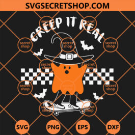 Creep It Real witch Ghost SVG, Retro Halloween SVG, Halloween Shirt SVG, Vintage Ghost SVG