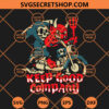 Grim Reaper And Devil Riding Motorcycle SVG