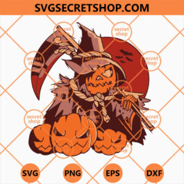 Grim Reaper Halloween SVG, Horror Pumpkin SVG, Grim Reaper SVG