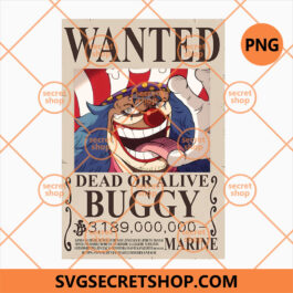Wanted Buggy PNG, One Piece PNG, Buggy PNG, Wanted One Piece PNG