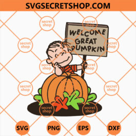 Charlie Brown Welcome Great Pumpkin SVG, Pumpkin SVG, Charlie Brown SVG, Cute Pumpkin SVG